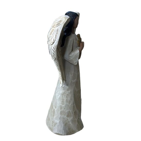 BURTON + Burton Carved Look Resin Angel Holding A Cross - Picture 6 of 9